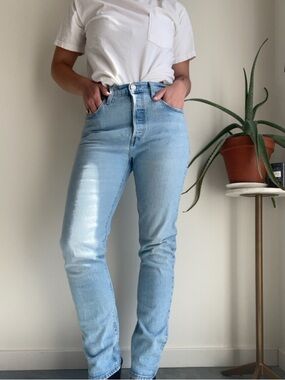 Levi's Light Blue High-Rise Straight Jeans